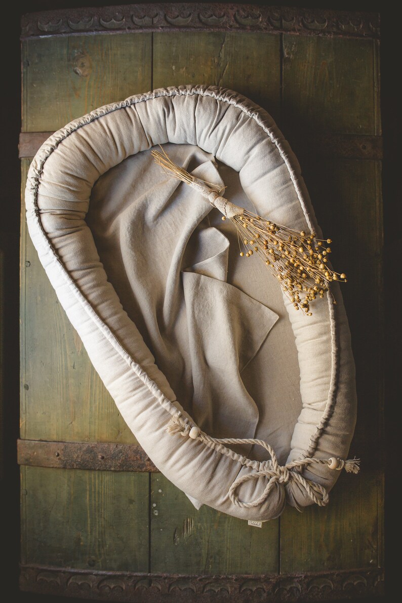 Gender Neutral Baby Nest From Linen Baby Lounger in Rustic Etsy