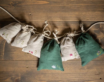 Customizable Linen Advent Calendar for Family Tradition