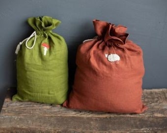 Linen storage bag, Linen pouch, Santa Sack