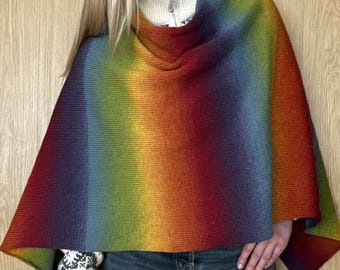 Wollen poncho: multifunctionele omslagdoek