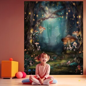 2x3m Märchen Tapete Hintergrund Studio 2x3m Prinzessin Wand Papier Märchen Hintergrund 2x3m Wandbild Wandbild Kinder Poster Zauberwald