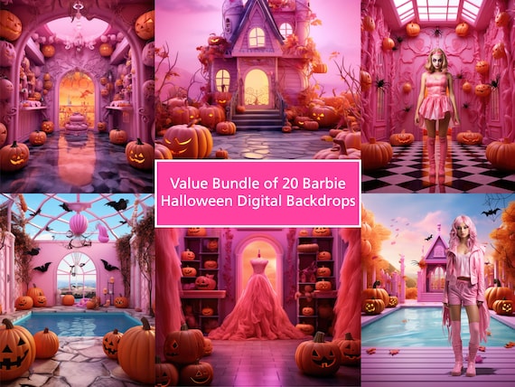 Value Background Bundle Barbie Dollhouse Digital Backdrop