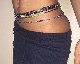 beaded belly chains