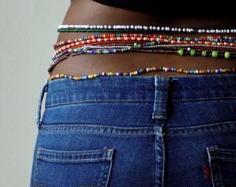 HUGE SALE Beaded Belly Chain African Waist Bead Buy 2 Get 14 Free Bikini Jewelry for Woman Girl Waist Beads for Weight Loss
