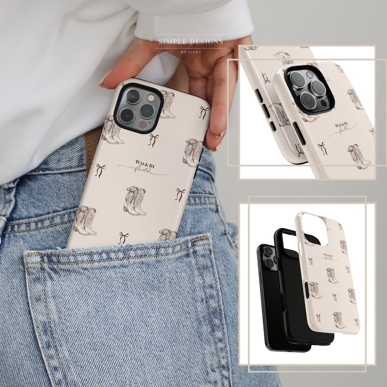 Capa de celular com temática western, Capa de celular cristã, Caminhe pela fé imagem 2