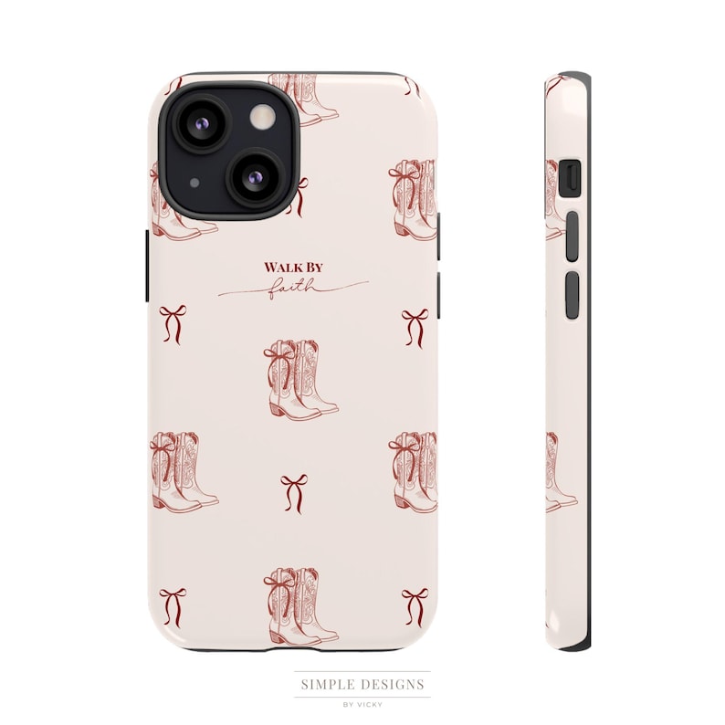 Christian Phone Case, Walk By Faith Western Boots Phone Case, Cute Cowgirl Aesthetic, Christian Inspirational Phone Cover image 11
