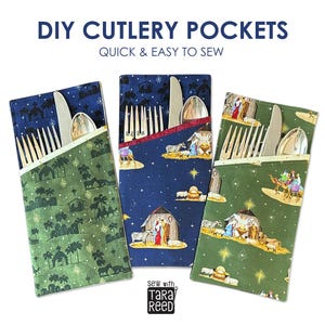 Cutlery Pocket Sewing Pattern PDF – DIY Napkin Silverware Holder Tutorial – Beginner Friendly (Digital Download)