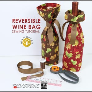 Reversible Wine Bag Sewing Pattern (Digital Download)