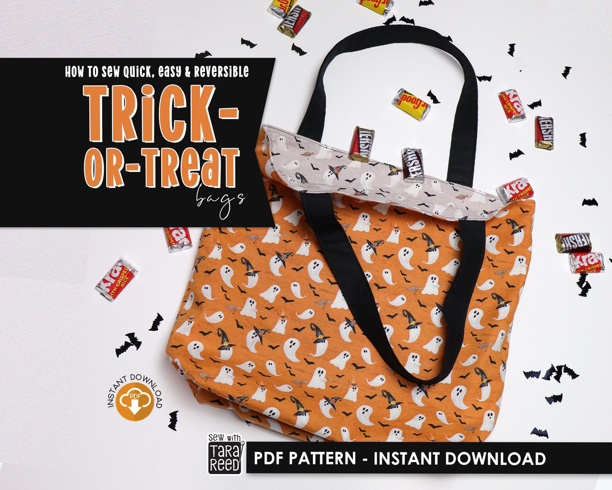 Reversible Trick-or-Treat Bag Sewing Pattern - Sewing for Halloween