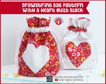 Drawstring Bag Sewing Pattern (PDF Digital Download)