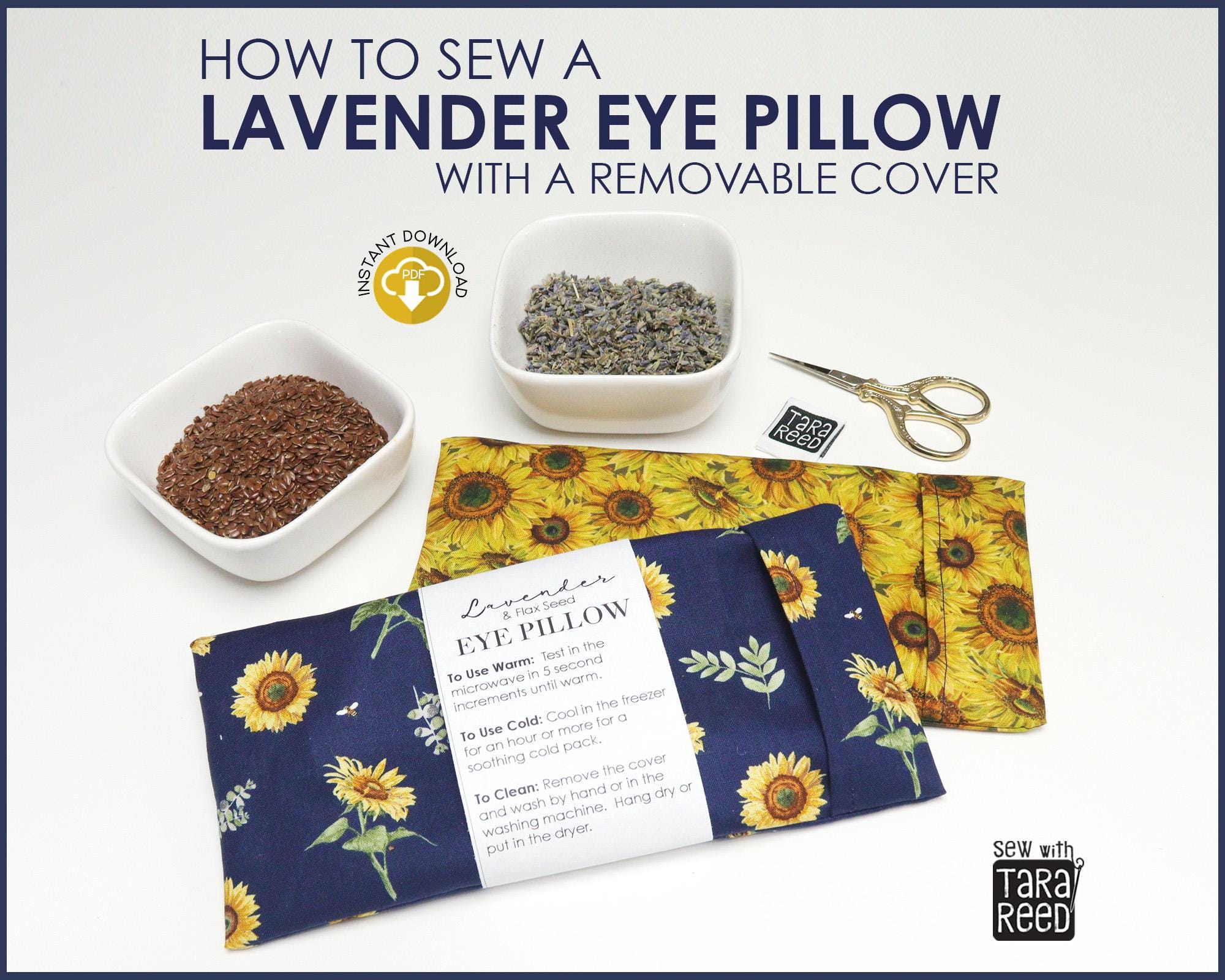 Sewing Pattern Diy Flaxseed Eye Pillow Lavender Flaxseed Eye