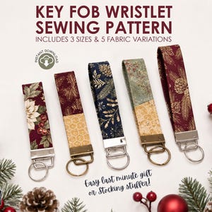 Key Fob Sewing Tutorial in 3 sizes (Instant Download)