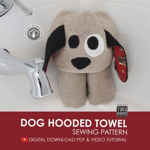 Dog Hooded Towel Sewing Pattern  (PDF Digital Download)