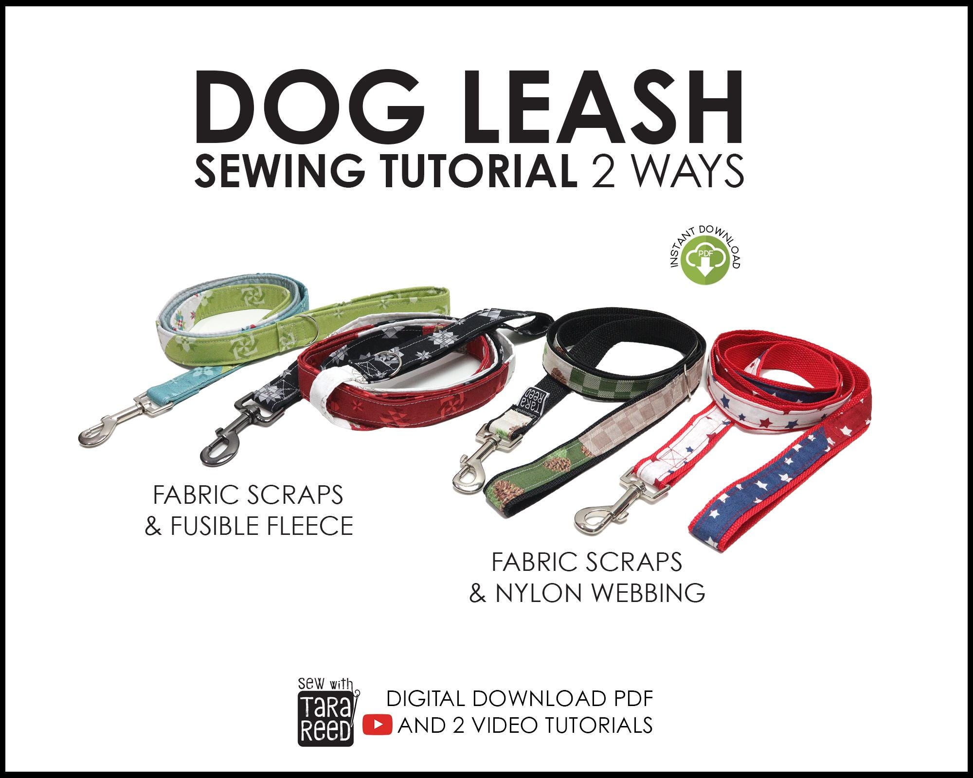 Leash Template.pdf Dog Leash Sewing Tutorial - 2 Easy Methods With Fabric Scraps (PDF ...