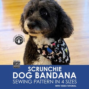 Scrunchie Dog Bandana Pattern in 4 sizes (Instant Download)