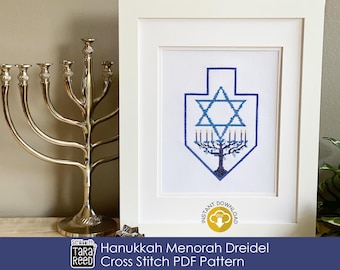 Hanukkah Cross Stitch Pattern (Digital Download)