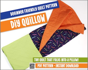 DIY Quillow Quilt Pattern PDF for Beginners - Instant Download - Quilting for Beginners