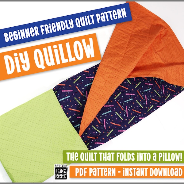 DIY Quillow Quilt Pattern PDF for Beginners - Instant Download - Quilting for Beginners