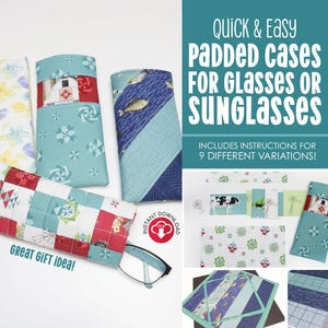 PDF Sewing Pattern for Sunglass & Eyeglass Cases - Handmade Style for Your Shades