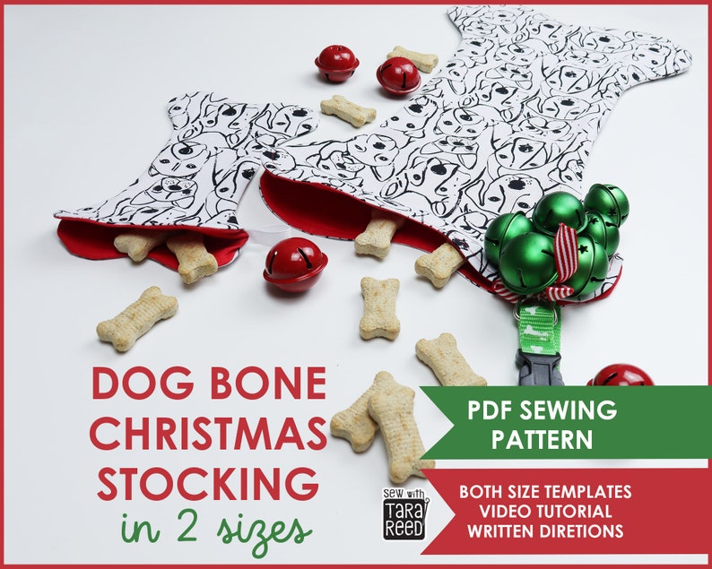 DIY Dog Christmas Stocking Pattern in 2 Sizes Instant Download