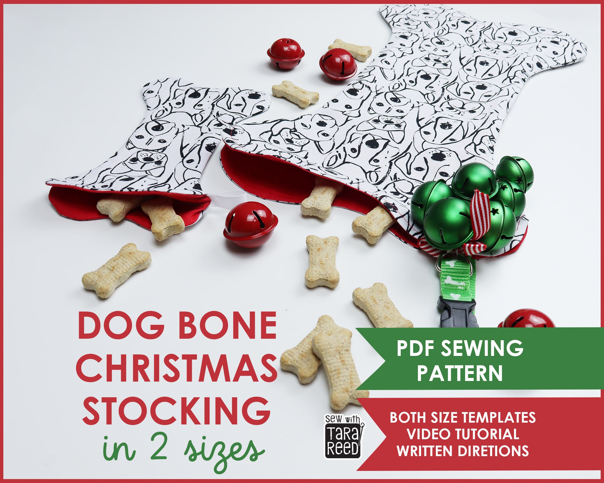 DIY Dog Christmas Stocking Pattern in 2 Sizes Instant Download Christmas Sewing Pattern Etsy
