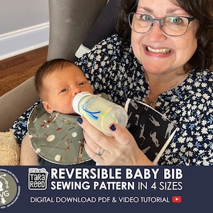 Easy Baby Bib Pattern in 4 Sizes PDF with Printable Templates or SVG files