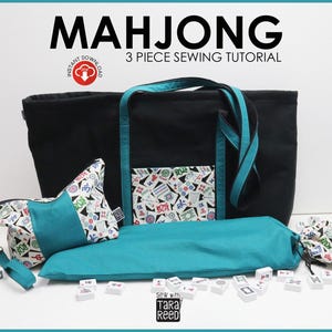 Pacote de Moldes para Costura de Bolsas de Mahjong Americano – Bolsa para Peças, Bolsa para Suporte e Sacola (Download Instantâneo)