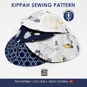 Yarmulke Sewing Pattern, Easy Jewish Kippah Pattern with SVG Files