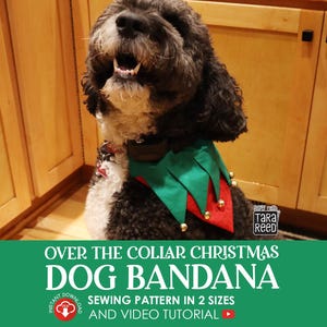 クリスマス仕様の犬用首輪掛けバンダナの型紙（即時ダウンロード）