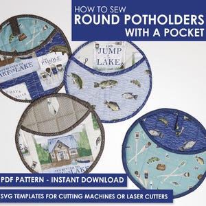 How to Sew Round Potholders with a Pocket - PDF Sewing Tutorial