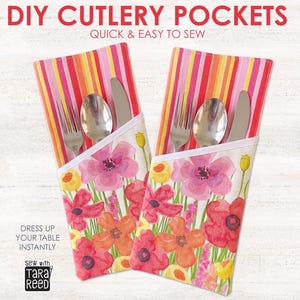 Cutlery Pocket Sewing Pattern PDF – DIY Napkin Silverware Holder Tutorial – Beginner Friendly (Digital Download)