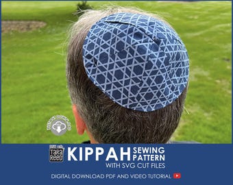 Jewish Kippah Sewing Pattern with SVG cut files (Digital Download)