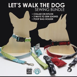 Hundmönsterpaket: Hundkoppel, halsband och bajspåsehållare (direktnedladdning)