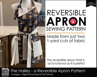 Reversible Apron Pattern - 2 yard Sewing Project - Instant Download