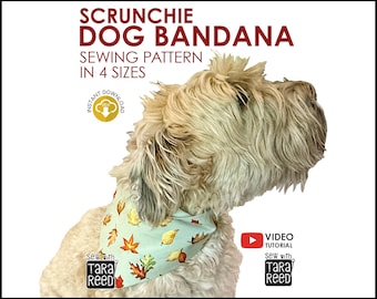 Scrunchie Dog Bandana Pattern in 4 sizes (Instant Download)
