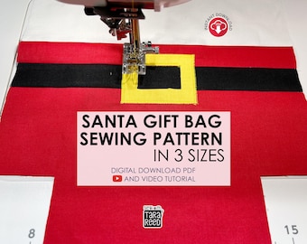 Santa Gift Bag Sewing Pattern (Digital Download)