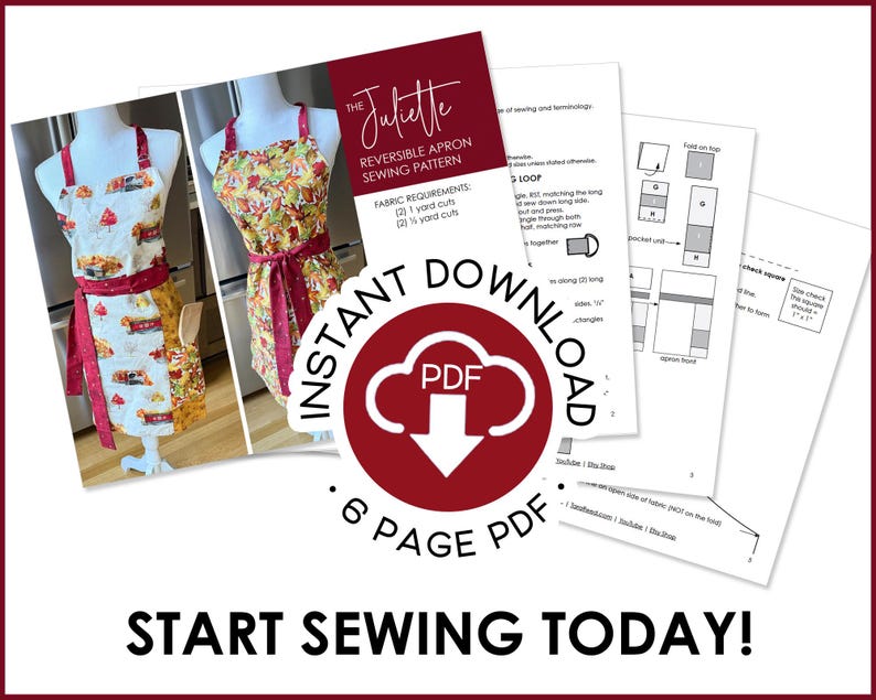 Reversible Apron Sewing Pattern (digital Download) - Etsy