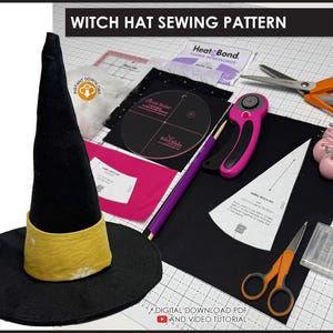 Miniwiz Pattern Mini Witch Hat Sewing Pattern (digital Download) - Etsy