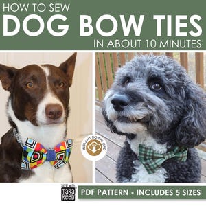 DIY Dog Bow Tie Pattern in 5 sizes - Instant Download - PDF Sewing Pattern