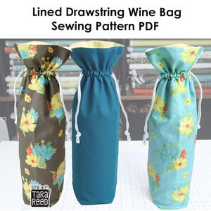 Drawstring Wine Bag Sewing Tutorial (Digital Download)