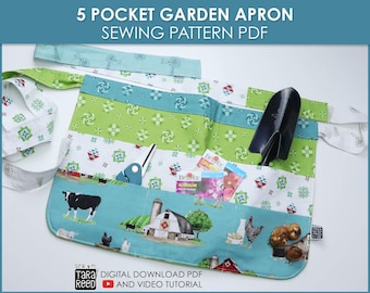 5 Pocket Garden Apron Pattern (Digital Download)