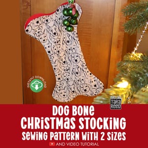 Dog Christmas Stocking Sewing Pattern in 2 Sizes (Digital Download)