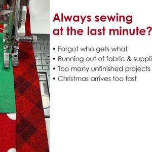 Christmas sewing planner helps organize holiday sewing projects, prevent forgotten gifts, manage fabric supplies, and finish handmade gifts before Christmas.