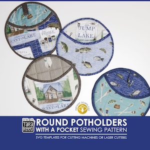 Patrón de costura de agarradera redonda con archivos de corte SVG (descarga digital)