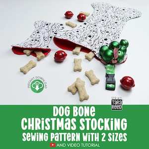 Dog Christmas Stocking Sewing Pattern in 2 Sizes (Digital Download)