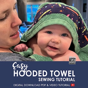 Patrón de costura para toalla con capucha (descarga digital)