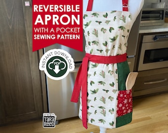 Patron de couture de tablier réversible (téléchargement numérique)