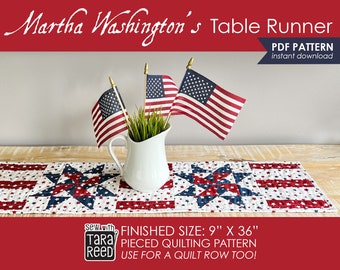 Table Runner Pattern - Martha Washington's Table Runner - PDF sewing pattern