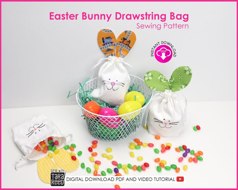 Easter Bunny Drawstring Bag Sewing Pattern (instant Download) - Etsy