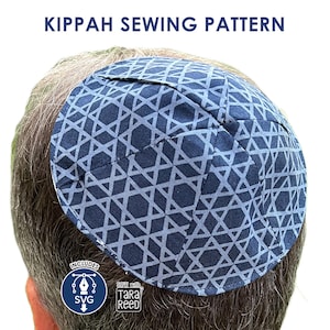 Patron de couture de kippa avec fichiers SVG optionnels, patron PDF de kippa juive
